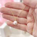 سنسال قلادة حبة لولو طبيعية - فضة اصلي s925 مطلي ذهب