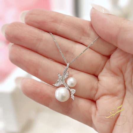 سنسال حبات لولو طبيعية مع عرق الوردة - فضة اصلي s925