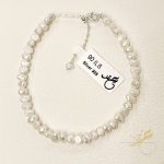 اسوارة من حبات اللولو الطبيعية مع سلسلة فضة اصلي s925