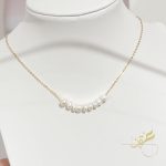 سنسال مع حبات لولو طبيعية وسلسلة فضة اصلي s925 مطلية ذهب
