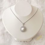 سنسال مزخرف مع حبة لولو طبيعية - فضة اصلي s925
