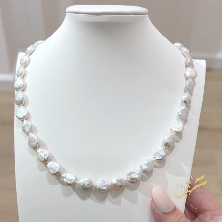 سنسال حبات لولو طبيعية مع تسكيرة فضة اصلي s925