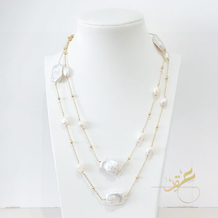 سنسال طويل مع حبات لولو طبيعية - Freshwater pearl