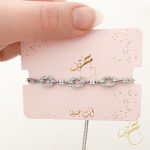 اسوارة سلسلة محجرة باللون الفضي مع تسكيرة سحاب