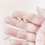 حلق الاوراق فضة اصلي s925 مطلي ذهب