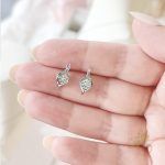 حلق مع الماس المواسانيت - فضة اصلي s925